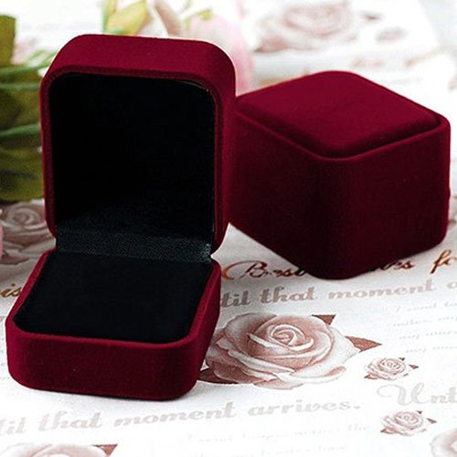 Luxury Velvet Ring Box, Multi Colors, 6x5x4cm NSVendor